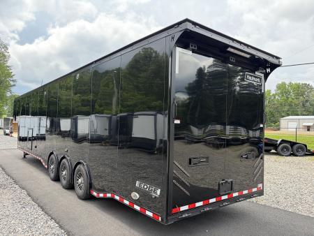 New 2026 Haulmark 44 Gooseneck Bathroom Race Trailer, Polycor, Air Prep, A/C, Awnings, Race Ready