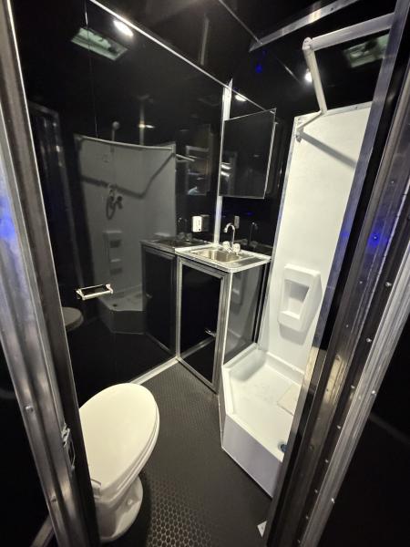 New 2026 Haulmark 44 Gooseneck Bathroom Race Trailer, Polycor, Air Prep, A/C, Awnings, Race Ready