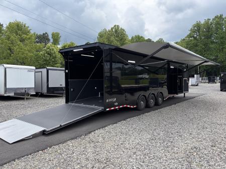 New 2026 Haulmark 44 Gooseneck Bathroom Race Trailer, Polycor, Air Prep, A/C, Awnings, Race Ready