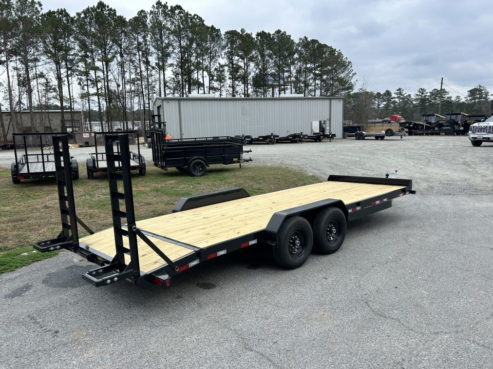 New 2026 Big Tex 14EB Equipment Trailer, 7x22 (20ft Deck + 2ft Dovetail ) Stand Up Ramps