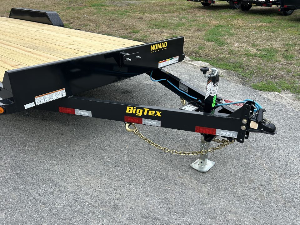 New 2026 Big Tex 14EB Equipment Trailer, 7x22 (20ft Deck + 2ft Dovetail ) Stand Up Ramps
