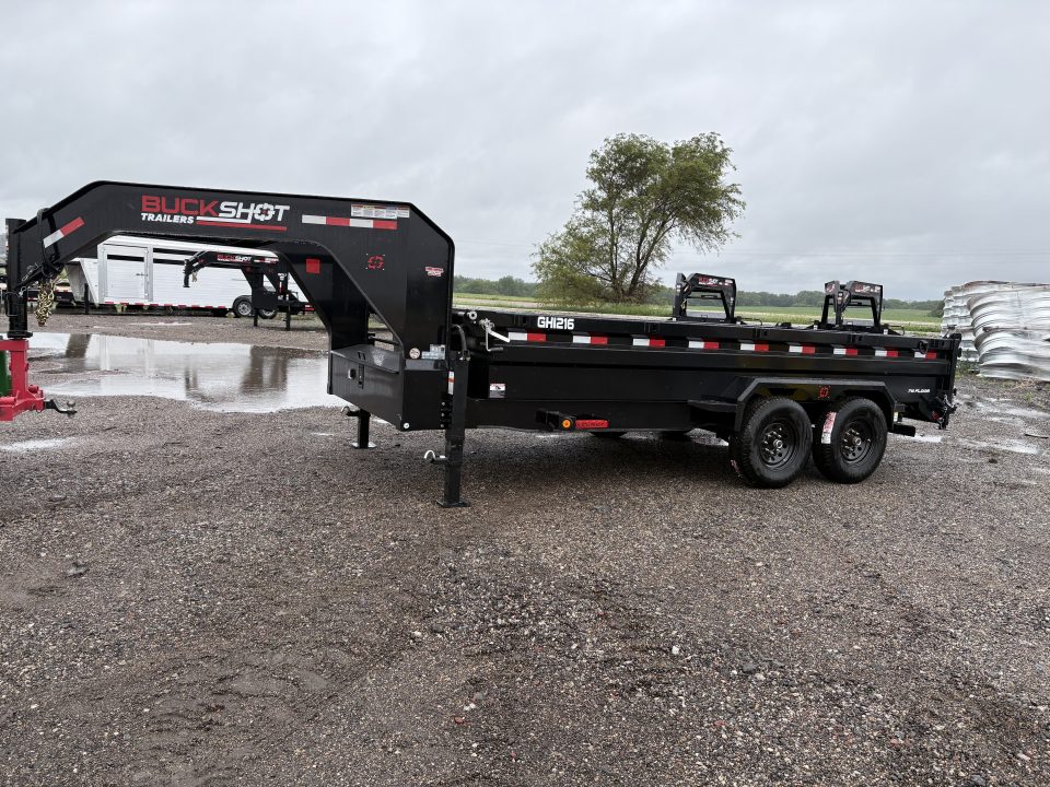 New 2026 Buckshot MFG GHI216 Gooseneck Dump Trailer 7x16ft