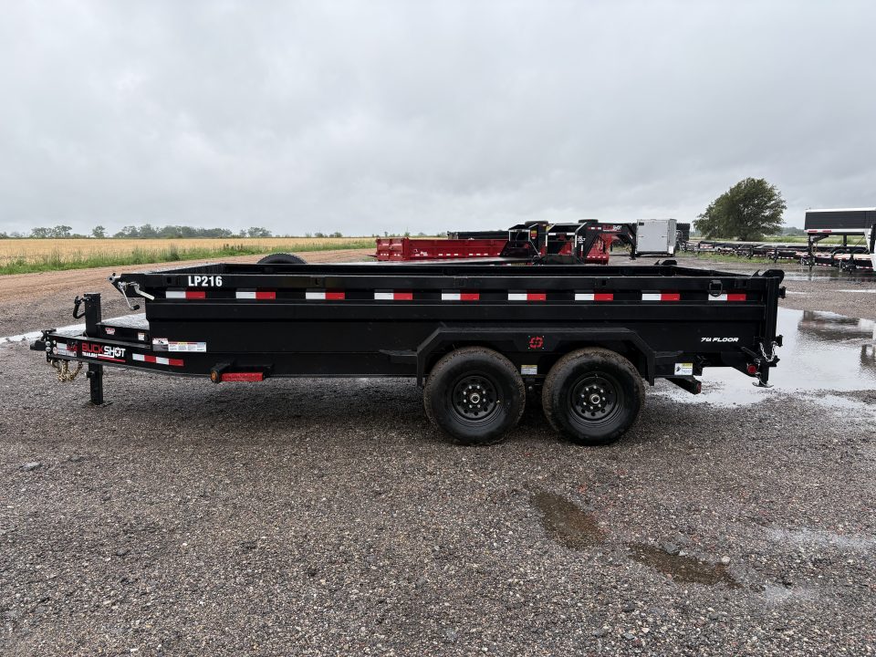 New 2026 Buckshot MFG LP216 Low Profile Dump Trailer 7x16ft 2ft tall sodes Dump Trailer