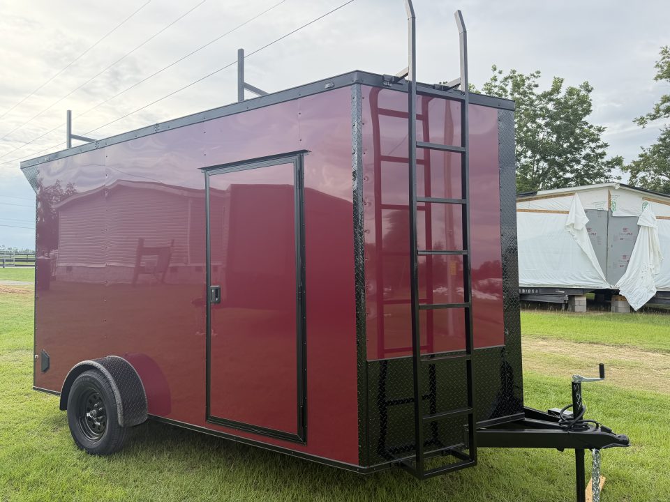 New 2026 Cargo United 7X12SA Cargo / Enclosed Trailer Rear spoiler ladder racks
