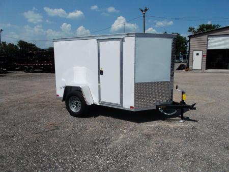 New 2026 Covered Wagon Trailers 5x8 Cargo Trailer / Enclosed Cargo Trailer / Ramp / RV Side Door / Bed Lined Tongue and Frame / .030 White Skin