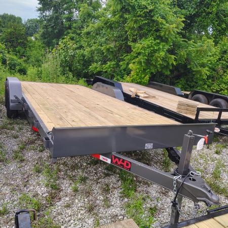 New 2026 WD Trailers 83x20 TA, 2' metal dovetail , 4' slide in ramps, 3.5k axles Car Hauler