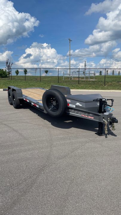 New HORIZON 22’x 83” ETZ ASH GRAY GRAVITY TILT DECK EQUIPMENT TRAILER -15.2K (GVWR), in Deck Storage