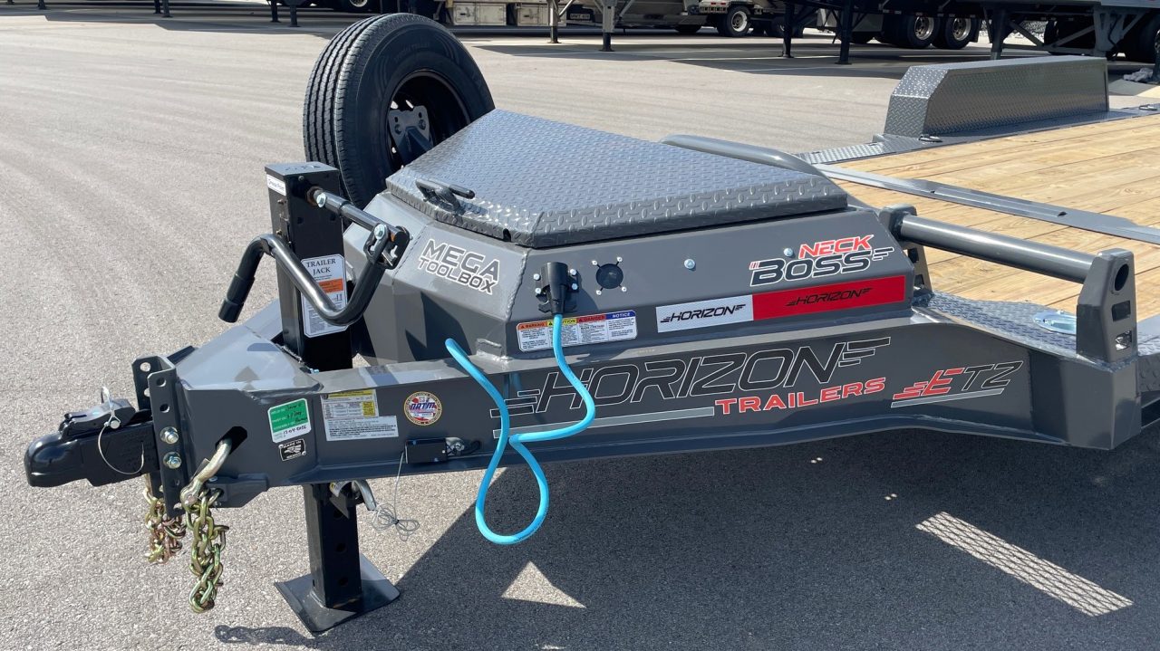 New HORIZON 22’x 83” ETZ ASH GRAY GRAVITY TILT DECK EQUIPMENT TRAILER -15.2K (GVWR), in Deck Storage