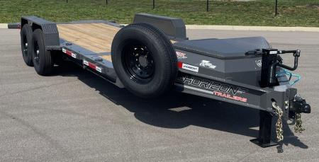 New HORIZON 22’x 83” ETZ ASH GRAY GRAVITY TILT DECK EQUIPMENT TRAILER -15.2K (GVWR), in Deck Storage