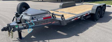 New HORIZON 22’x 83” ETZ ASH GRAY GRAVITY TILT DECK EQUIPMENT TRAILER -15.2K (GVWR), in Deck Storage