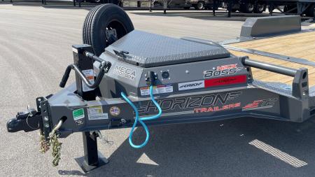 New HORIZON 22’x 83” ETZ ASH GRAY GRAVITY TILT DECK EQUIPMENT TRAILER -15.2K (GVWR), in Deck Storage