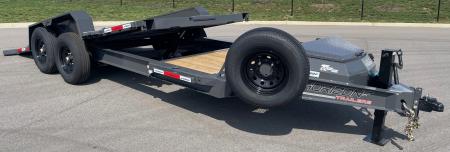 New HORIZON 22’x 83” ETZ ASH GRAY GRAVITY TILT DECK EQUIPMENT TRAILER -15.2K (GVWR), in Deck Storage