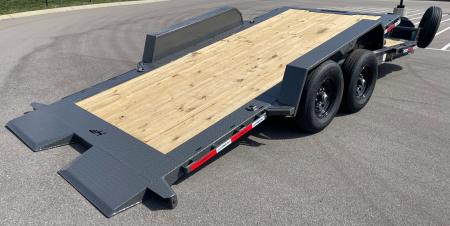 New HORIZON 22’x 83” ETZ ASH GRAY GRAVITY TILT DECK EQUIPMENT TRAILER -15.2K (GVWR), in Deck Storage