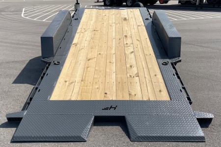 New HORIZON 22’x 83” ETZ ASH GRAY GRAVITY TILT DECK EQUIPMENT TRAILER -15.2K (GVWR), in Deck Storage