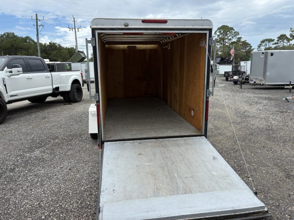 Used 2006 Car Mate Trailers 6x14 Enclosed Trailer for Sale | Silver Cargo Trailer with 3000 GVWR Cargo / Enclosed Trailer