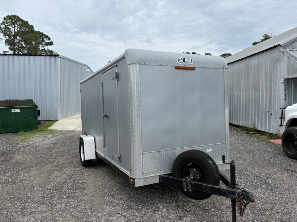 Used 2006 Car Mate Trailers 6x14 Enclosed Trailer for Sale | Silver Cargo Trailer with 3000 GVWR Cargo / Enclosed Trailer
