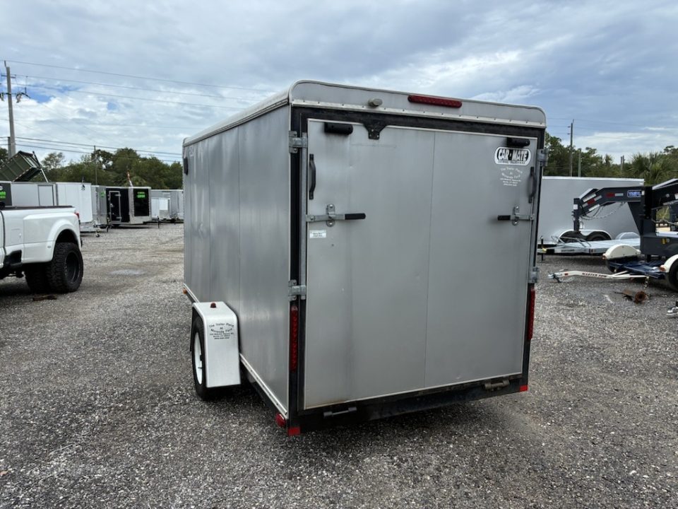 Used 2006 Car Mate Trailers 6x14 Enclosed Trailer for Sale | Silver Cargo Trailer with 3000 GVWR Cargo / Enclosed Trailer