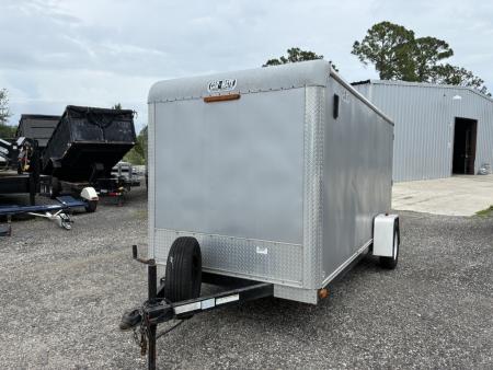 Used 2006 Car Mate Trailers 6x14 Enclosed Trailer for Sale | Silver Cargo Trailer with 3000 GVWR Cargo / Enclosed Trailer