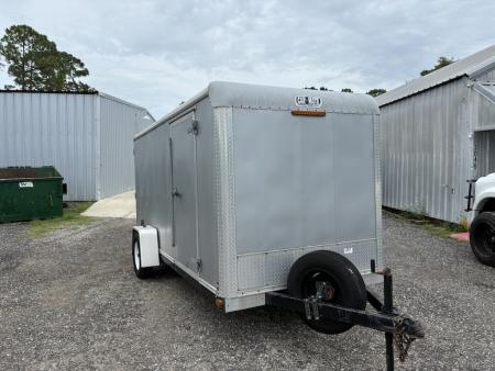 Used 2006 Car Mate Trailers 6x14 Enclosed Trailer for Sale | Silver Cargo Trailer with 7000 GVWR Cargo / Enclosed Trailer