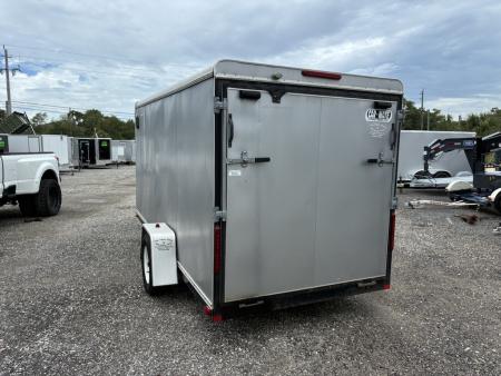 Used 2006 Car Mate Trailers 6x14 Enclosed Trailer for Sale | Silver Cargo Trailer with 3000 GVWR Cargo / Enclosed Trailer