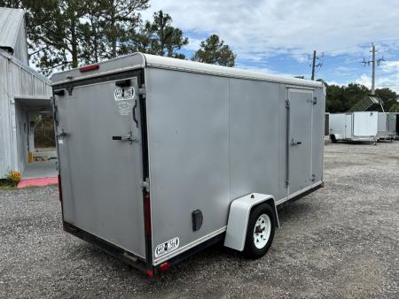 Used 2006 Car Mate Trailers 6x14 Enclosed Trailer for Sale | Silver Cargo Trailer with 3000 GVWR Cargo / Enclosed Trailer