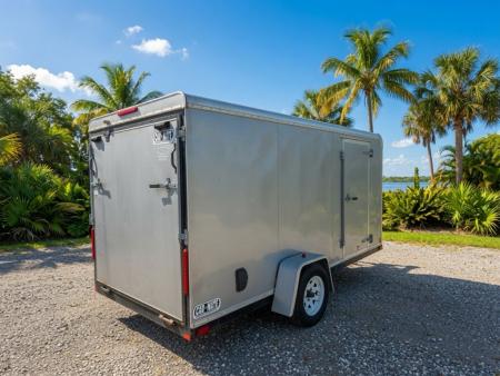 Used 2006 Car Mate Trailers 6x14 Enclosed Trailer for Sale | Silver Cargo Trailer with 3000 GVWR