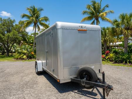 Used 2006 Car Mate Trailers 6x14 Enclosed Trailer for Sale | Silver Cargo Trailer with 3000 GVWR