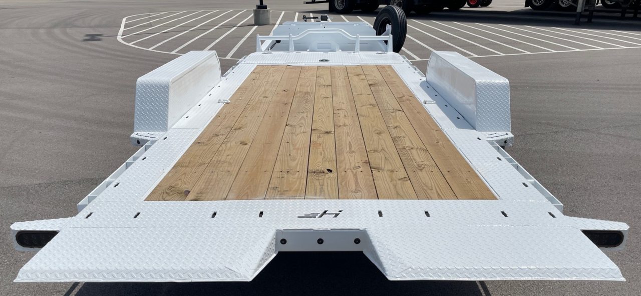 New HORIZON 20’x 83” ETZ WHITE TILT DECK EQUIPMENT TRAILER -15.2K (GVWR), in Deck Storage