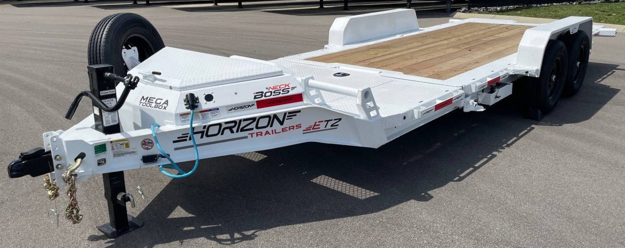 New HORIZON 20’x 83” ETZ WHITE TILT DECK EQUIPMENT TRAILER -15.2K (GVWR), in Deck Storage