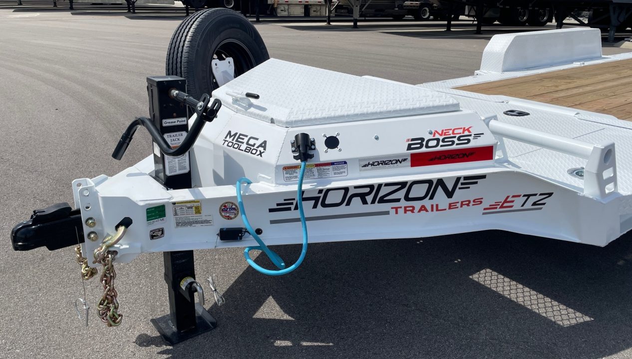 New HORIZON 20’x 83” ETZ WHITE TILT DECK EQUIPMENT TRAILER -15.2K (GVWR), in Deck Storage