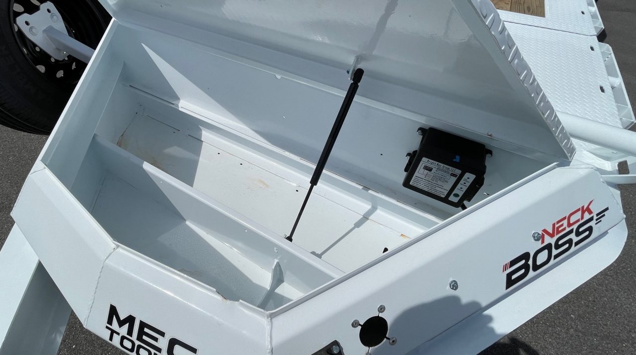 New HORIZON 20’x 83” ETZ WHITE TILT DECK EQUIPMENT TRAILER -15.2K (GVWR), in Deck Storage