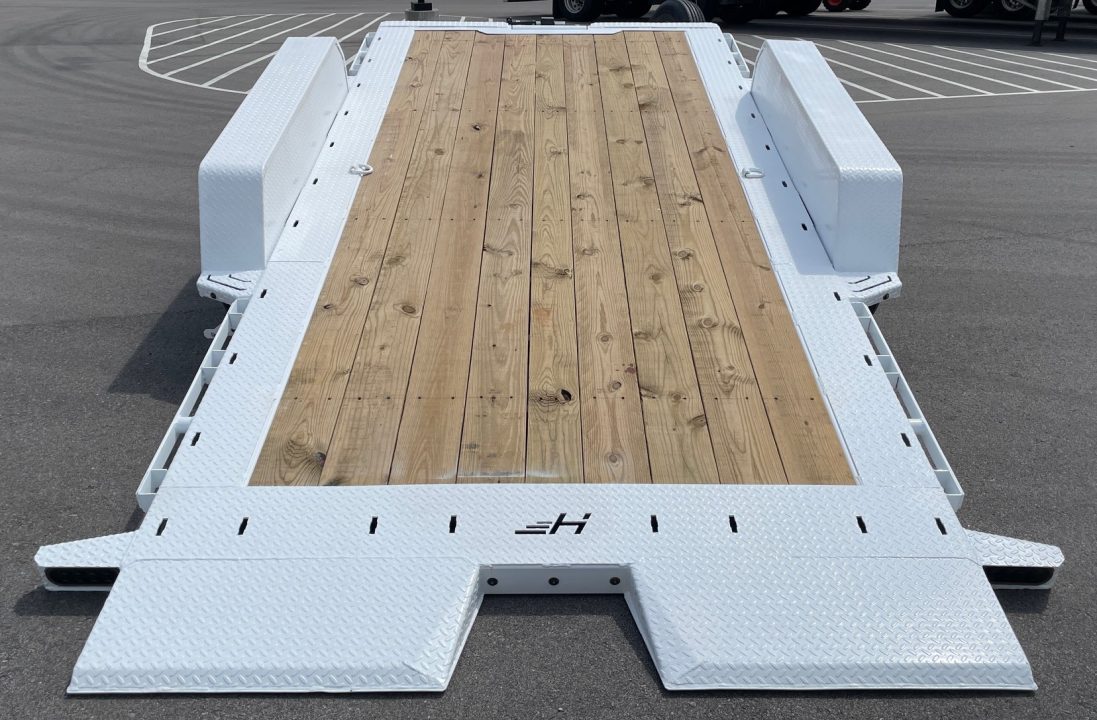 New HORIZON 20’x 83” ETZ WHITE TILT DECK EQUIPMENT TRAILER -15.2K (GVWR), in Deck Storage