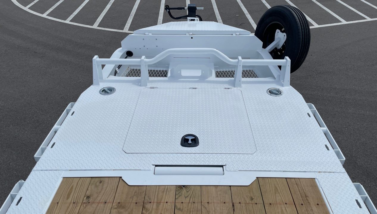 New HORIZON 20’x 83” ETZ WHITE TILT DECK EQUIPMENT TRAILER -15.2K (GVWR), in Deck Storage