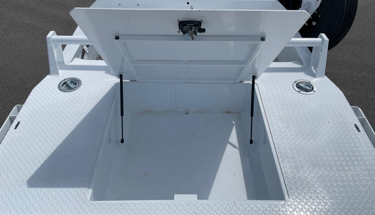 New HORIZON 20’x 83” ETZ WHITE TILT DECK EQUIPMENT TRAILER -15.2K (GVWR), in Deck Storage