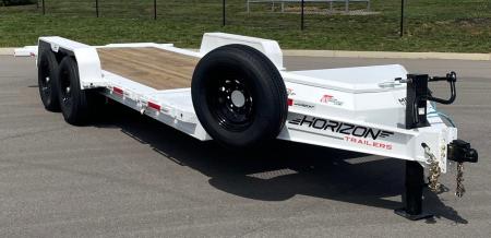 New HORIZON 20’x 83” ETZ WHITE TILT DECK EQUIPMENT TRAILER -15.2K (GVWR), in Deck Storage