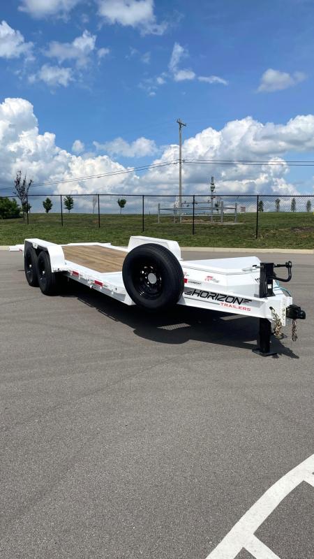 New HORIZON 20’x 83” ETZ WHITE TILT DECK EQUIPMENT TRAILER -15.2K (GVWR), in Deck Storage
