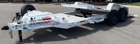 New HORIZON 20’x 83” ETZ WHITE TILT DECK EQUIPMENT TRAILER -15.2K (GVWR), in Deck Storage