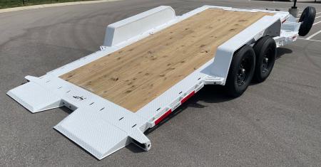 New HORIZON 20’x 83” ETZ WHITE TILT DECK EQUIPMENT TRAILER -15.2K (GVWR), in Deck Storage