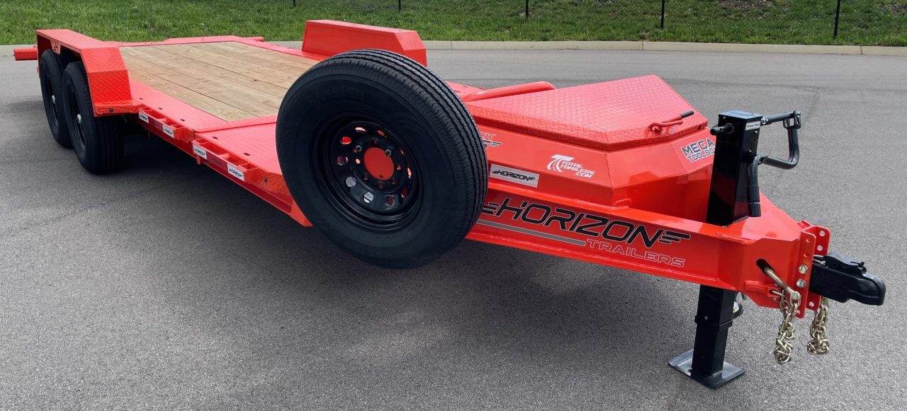New HORIZON 20’x 83” ETZ ORANGE TILT DECK EQUIPMENT TRAILER -15.2K (GVWR), in Deck Storage