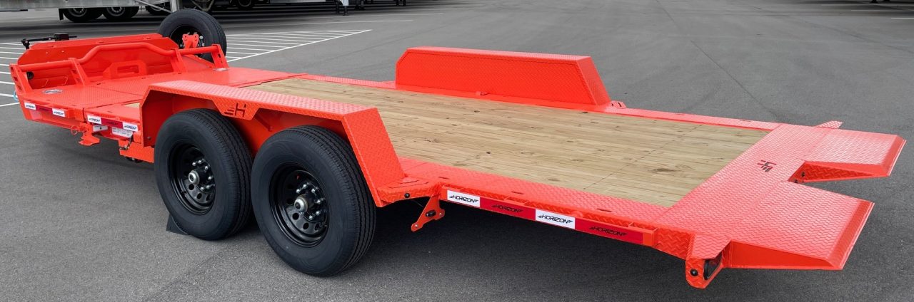 New HORIZON 20’x 83” ETZ ORANGE TILT DECK EQUIPMENT TRAILER -15.2K (GVWR), in Deck Storage