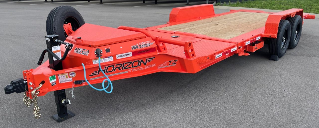 New HORIZON 20’x 83” ETZ ORANGE TILT DECK EQUIPMENT TRAILER -15.2K (GVWR), in Deck Storage