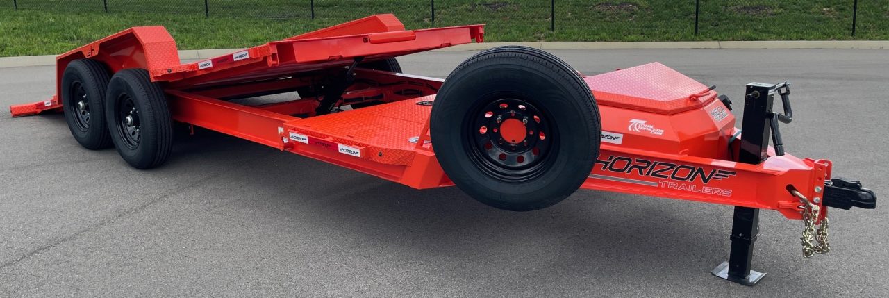 New HORIZON 20’x 83” ETZ ORANGE TILT DECK EQUIPMENT TRAILER -15.2K (GVWR), in Deck Storage