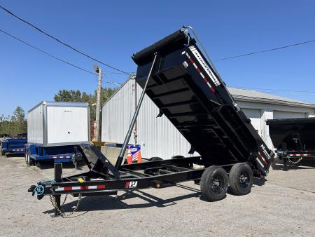 New 2026 PJ Trailers 7 X 14 FT LOW PRO TELESCOPIC DUMP TRAILER VOYAGER PKG 15K GVWR