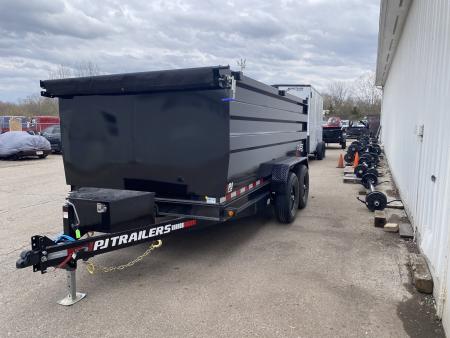 New 2026 PJ Trailers 7 X 14 FT DUMP TRAILER 14K GVWR 4' HIGH SIDE SPREAD GATE TARP KIT