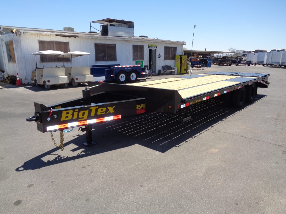 New 2026 Big Tex Trailers * 25PH-20+5MR * 25ft Heavy Duty Tandem Dual Wheel Pintle Flatbed Trailer w/ Mega Ramps