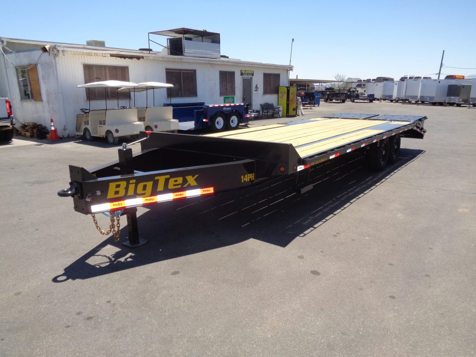 New 2026 Big Tex Trailers * 14PH-20+5MR * 25ft Single Wheel Tandem Axle Pintle Flatbed Trailer w/ Mega Ramps