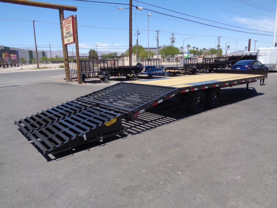 New 2026 Big Tex Trailers * 14PH-20+5MR * 25ft Single Wheel Tandem Axle Pintle Flatbed Trailer w/ Mega Ramps