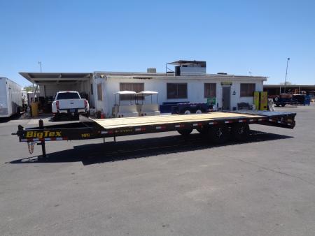 New 2026 Big Tex Trailers * 14PH-20+5MR * 25ft Single Wheel Tandem Axle Pintle Flatbed Trailer w/ Mega Ramps