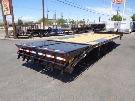 New 2026 Big Tex Trailers * 14PH-20+5MR * 25ft Single Wheel Tandem Axle Pintle Flatbed Trailer w/ Mega Ramps
