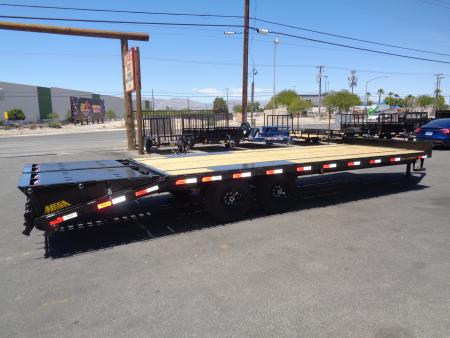 New 2026 Big Tex Trailers * 14PH-20+5MR * 25ft Single Wheel Tandem Axle Pintle Flatbed Trailer w/ Mega Ramps